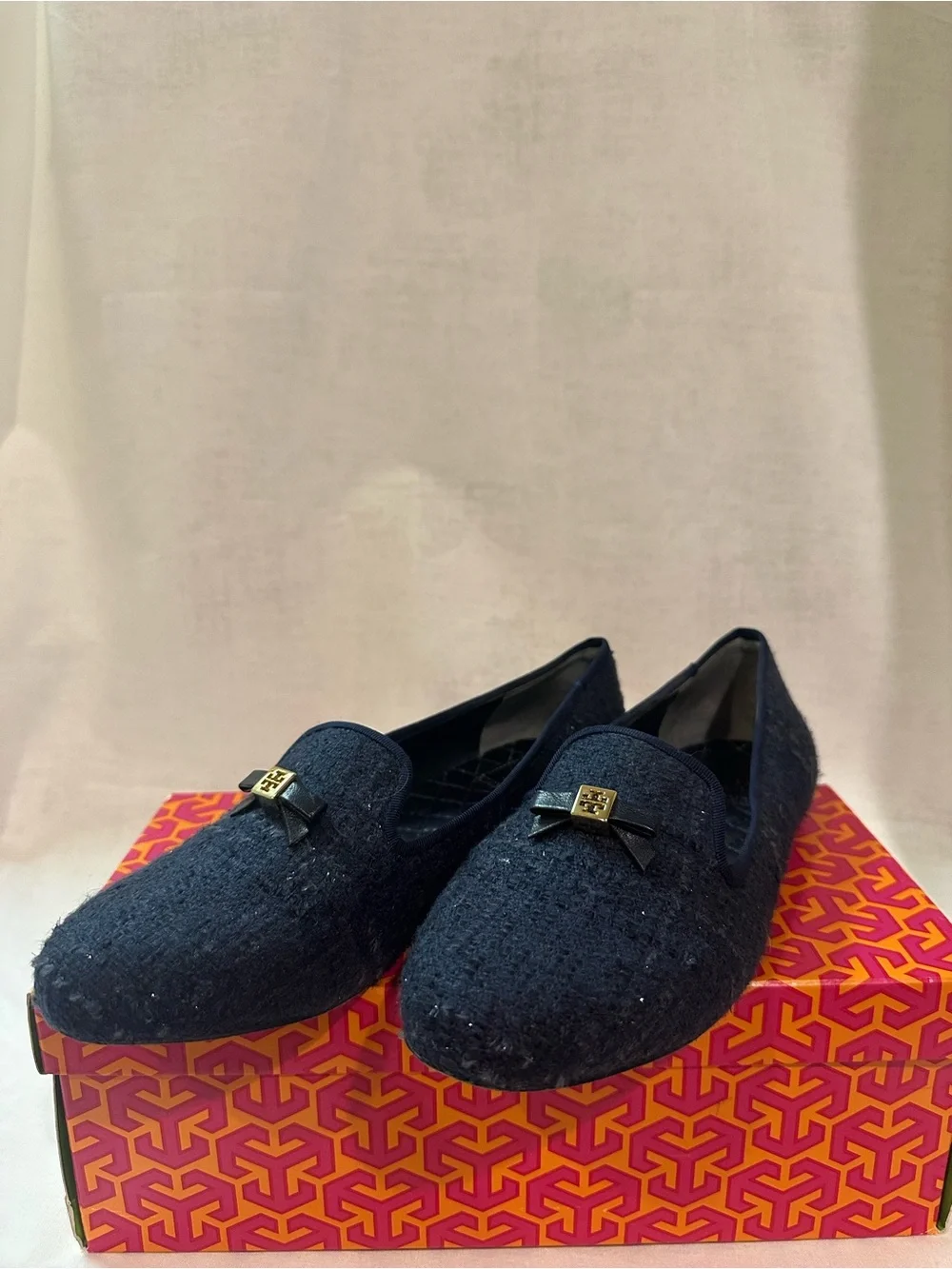 Tory Burch Chandra Loafer Fabric Glazed Tweed Size 7